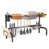 rac2 Tier Black Steel Adjustable Over the Sink Dish Drying Rack