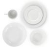 cut18-Piece White Porcelain Dinnerware Set with Plates Bowls Mugs - Service for 4