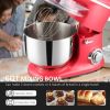 appRed Stainless Steel Tilt 600W Electric Kitchen Food Dough Mixer w/ 6 Quart Bowl