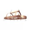 rackOval Ceiling Mount Kitchen Pot Rack in Copper Finish with 2 Lights
