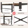 sheIndustrial Modern Kitchen Metal Wood Shelf Bakers Rack Microwave Stand