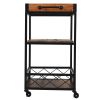 kitWood Iron Kitchen Cart with Removeable Tray Top and Wheels