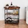 kitWood Iron Kitchen Cart with Removeable Tray Top and Wheels