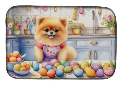 Decorating Easter Pomeranian Dish Drying Mat Absorbent Dish Drying Mat Pad for Kitchen Counter Dish Drainer Mat for Countertop, 14 x 21", Multico