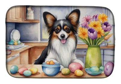 Decorating Easter Papillon Dish Drying Mat Absorbent Dish Drying Mat Pad for Kitchen Counter Dish Drainer Mat for Countertop, 14 x 21", Multicolo