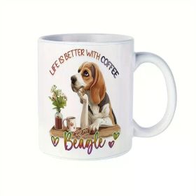 11 Oz Ceramic Coffee Cup Dog Theme, Perfect Gift, Thermal Reusable Beverage Utensils for Dog Lovers And Homes, Suitable for Home And Office