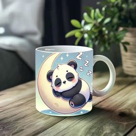 1pc_Panda Sleeping Lotus ceramic cup 11 ounces, coffee/tea/wine glass, suitable for Valentine's Day, birthdays,