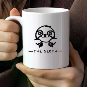 1pc, Fun Sloth Mug, Coffee Mug for Animal Lovers, Fun Irony Mug, 11 Oz White Ceramic Mug, Perfect for Gift Giving,
