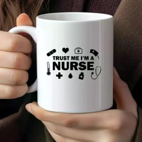 1pc, Nurse Mug, The World'S Best Nurse Coffee Mug, Fun Irony Mug, 11 Oz White Ceramic Mug, The Best Choice for